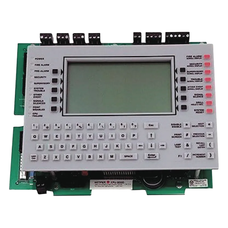Unidad central de procesamiento con pantalla LCD de 640 caracteres y teclado QWERTY, en español, para panel de detección de incendio NFS2-3030 NOTIFIER CPU2-3030D-SP
