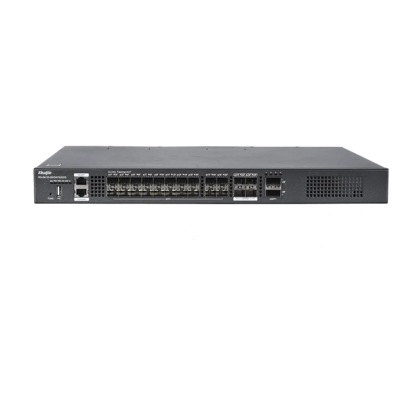 Switch distribución de fibra hasta 23 Tbps de Capacidad, 20 puertos SFP+ 10G, 4 Puertos SFP28 25G y 2 puertos QSFP+ 40G RUIJIE RG-S6120-20XS4VS2QXS