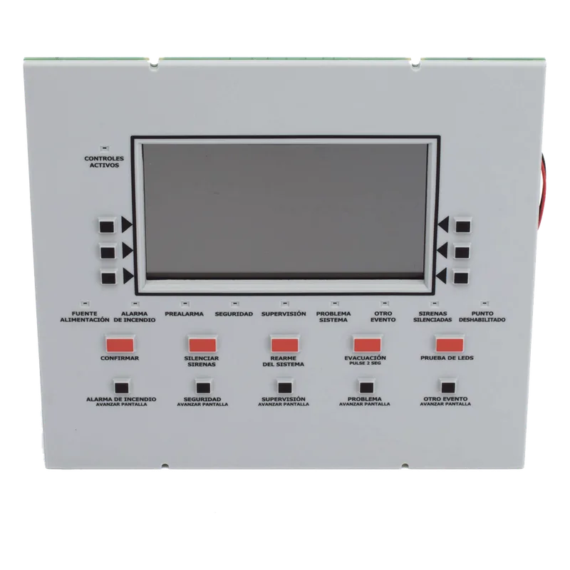 Anunciador remoto LCD retroiluminado en español con 160 caracteres visibles, teclado de goma y puerto RDP para panel NFS2-3030-SP y NCA-2 NOTIFIER LCD-160-SP