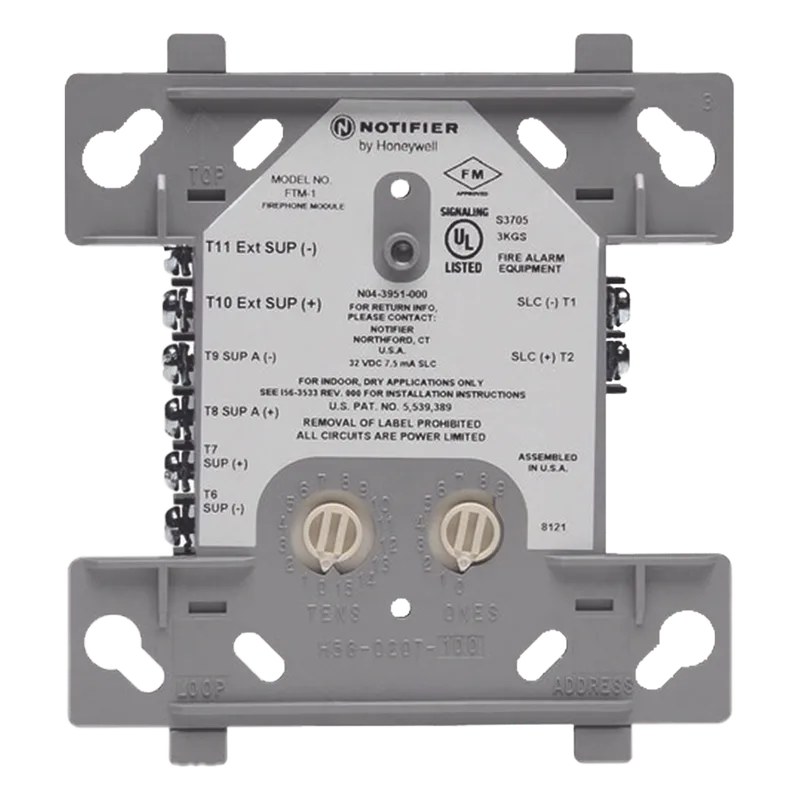 Módulo de control direccionable para teléfono de bomberos con tecnología FlashScan para paneles NOTIFIER FTM-1