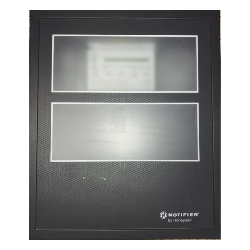Puerta con ventana de 2 niveles para gabinete de panel contra incendio NOTIFIER, acero calibre 16, color negro DR-B4