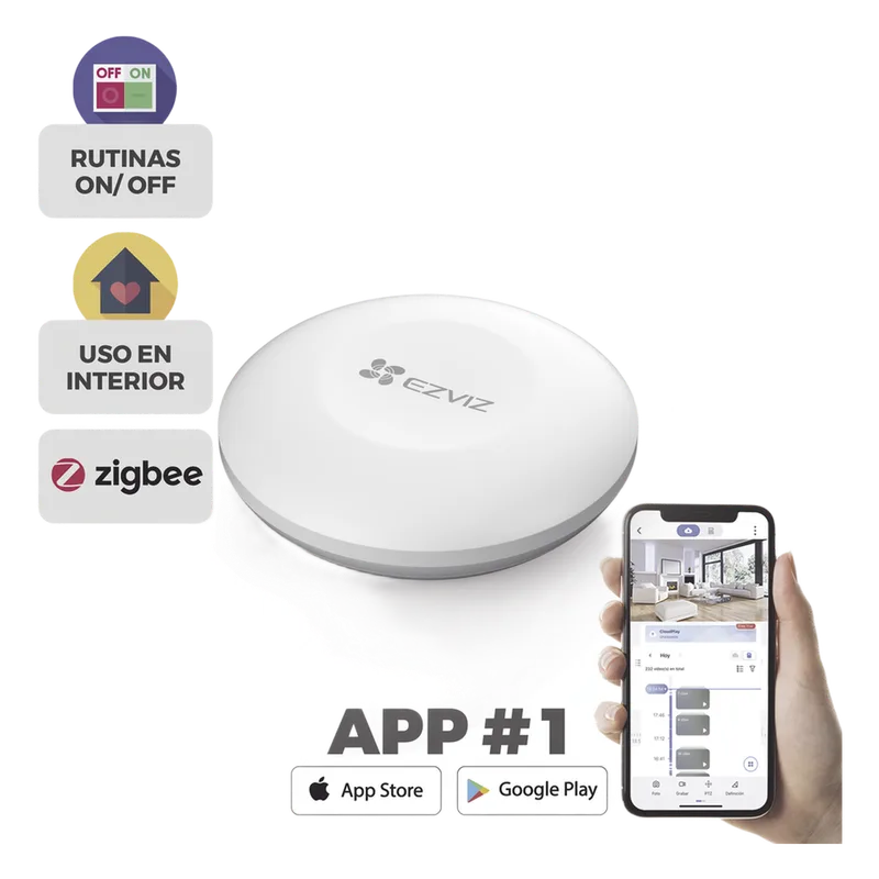 Botón de Emergencia Inalambrico / Compatible con Kit de Alarmas EZVIZ / Protocolo Zigbee CS-T3C