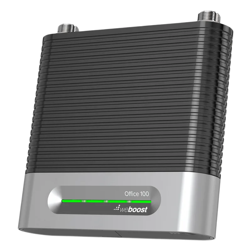Amplificador Office 100 para 4G, 3G, 2G y llamada VoLTE y convencional. Especial para personalizarlo con antenas, cables y accesorios de acuerdo al requerimiento de la instalación. Puede cubrir áreas de hasta 3000 Metros Cuadrados WILSONPRO / WEBOOST 530-060
