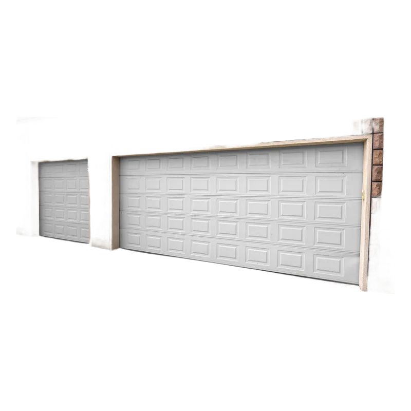 Puerta de Garage de alta calidad, Color blanco 18X8 pies, AISLADA, Estilo Americana , CUADRO CORTO / 8 Cuadros. ACCESSPRO GARAGE188-SC