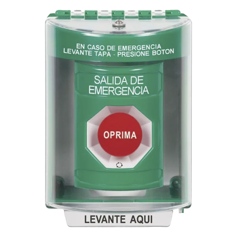 Botón Multipropósito, Salida De Emergencia, Girar Para Reset, Español, Cubierta De Policarbonato, 2 Relevadores NO/NC, Interior/Exterior STI SS2171EX-ES