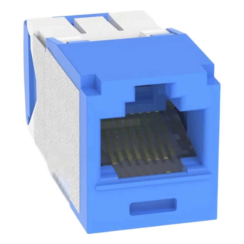 Conector Jack RJ45 Estilo TG, Mini-Com, Categoría 6A, Con Gel Resistente a la Corrosión, de 8 Posiciones y 8 Cables, Color Azul PANDUIT CJE6X88TGBU