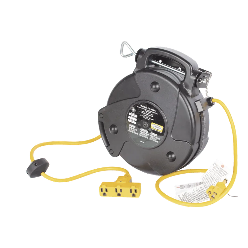 Carrete de Cable comercial (12/3 rudo), para 125 V CA, 12.2 m de longitud con salida triple de 15 A. HUBBELL HUB-HBL-C40-123-TT