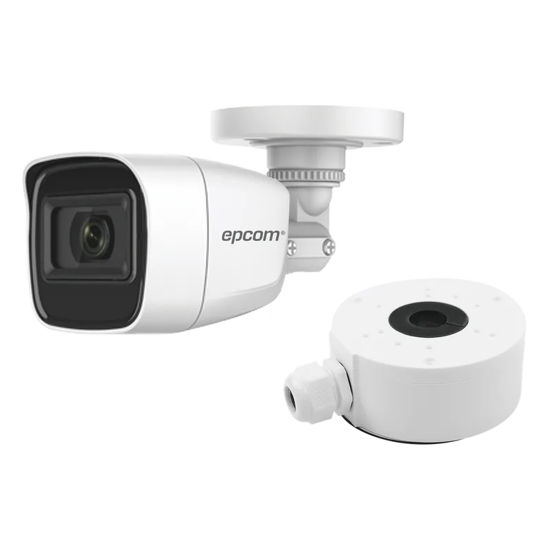 KIT DE CÁMARA + MONTAJE / Cámara Bala TURBOHD 2 Megapixel (1080p) / Gran Angular 106° / Lente 2.8 mm / 25 mts IR EXIR / Exterior IP66 / 4 Tecnologías / dWDR EPCOM PROFESSIONAL B8TURBOG2P/A/XPS
