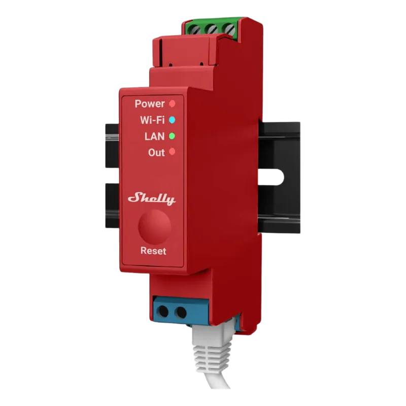 Relevador / Interruptor WIFI/ Industrial y residencial inteligente / Hasta 16A / Soporta Google /Alexa / Nube P2P y control Local / 1 canal y puerto ethernet SHELLY SHELLYPRO1PM
