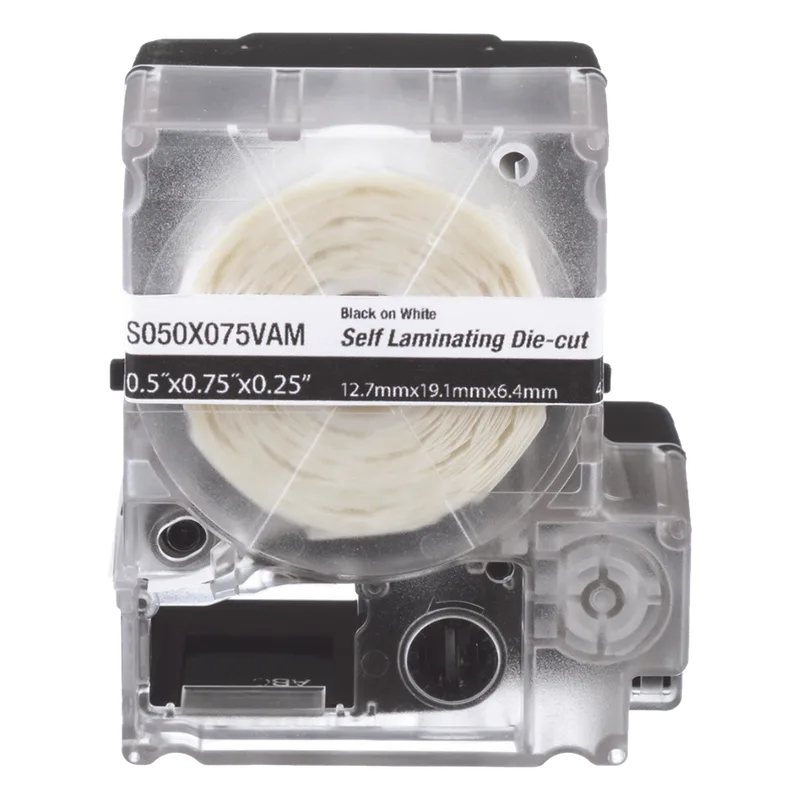 Casete de 200 Etiquetas Autolaminadas de 25.4 x 38.1 mm (1 x 1.5 Pulgadas), para Cables de 3.1 a 7 mm (0.12 a 0.28 Pulgadas) de Diámetro, Área de Impresión Color Blanco PANDUIT S100X125VAM