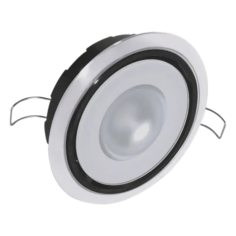 Posicionable luz led marina Mirage, emite luz color blanco cálido de 480 lúmenes, para uso interior y exterior con grado de protección IP67. LUMITEC 115129