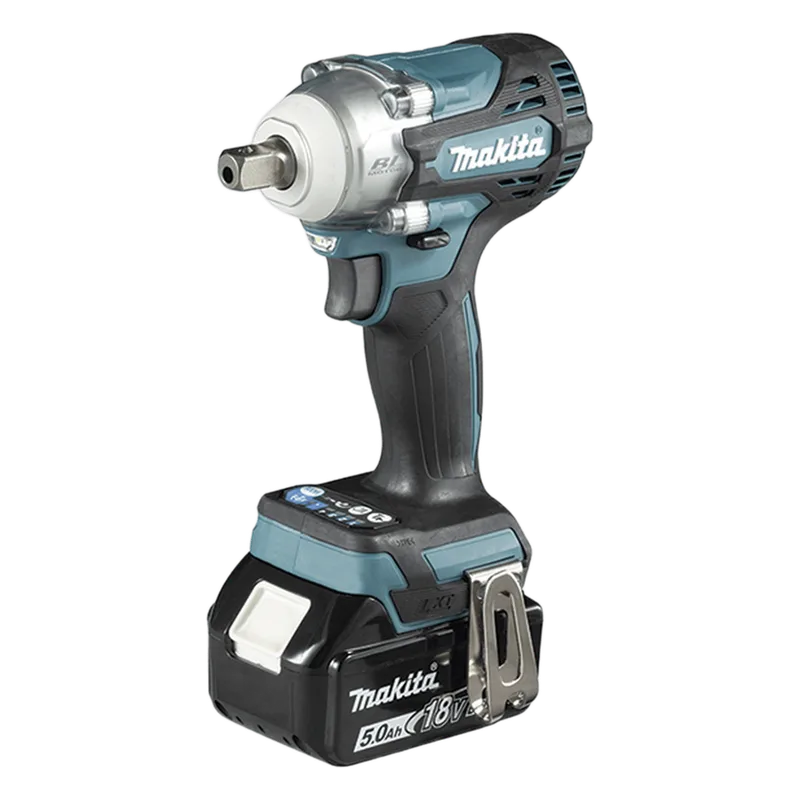 Llave de Impacto BL de 1/2", 18 V 5.0 Ah LXT, Máximo Apriete 330 Nm. Incluye 2 Baterías de 5.0 Ah, Cargador Rápido 18 V LTX y Maletín Makpac. MAKITA DTW-301-RTJ