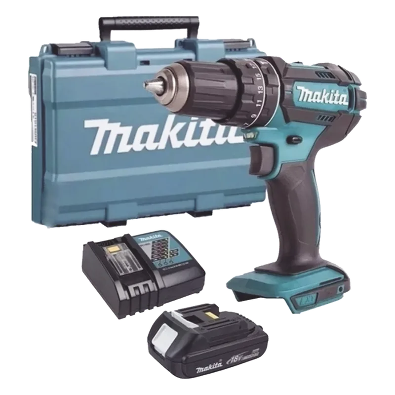 ROTOMART. ATORN. 1/2INV.V.R. 0-600 0-1900 RPM LI-ION 1 BAT. 1.5 A.H Y CARG C/LUZ FRENO MALETIN 18V MAKITA DHP482SY