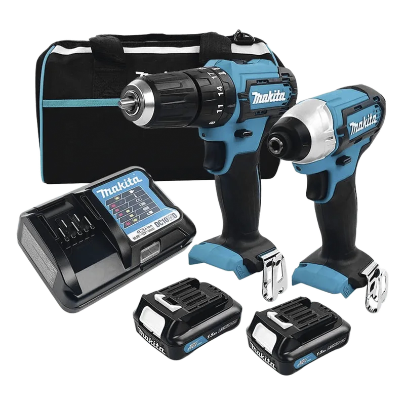 KIT (DHP482 ROTOM. + DTD152 ATORN.IMP.) LI-ION 2 BAT 1.5 AH Y CARG C/LUZ EST.LONA 18V MAKITA DLX2131SY