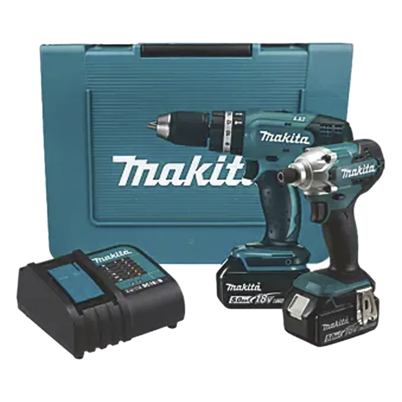 KIT(DHP453 ROTOM.+ DTD156 ATORN.IMP.) LI-ION 2 BAT 1.5 AH Y CARG C/LUZ 18V MAKITA DLX2336SYX