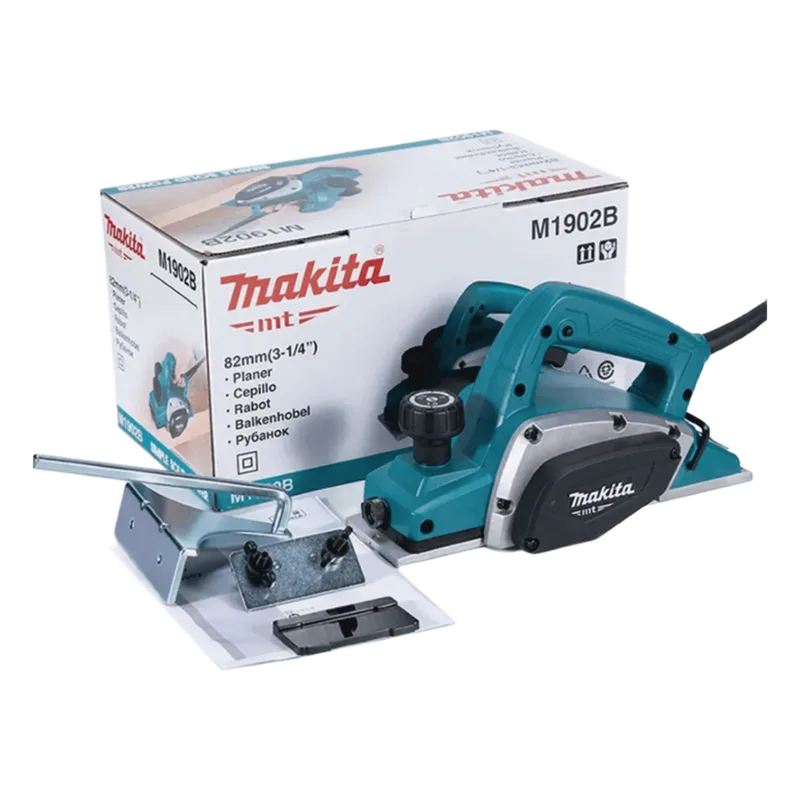 Cepillo de 82 mm (3-1/4IN), 16000 RPM 580W, incluye regla guía y piedra para afilar. MAKITA M1902B