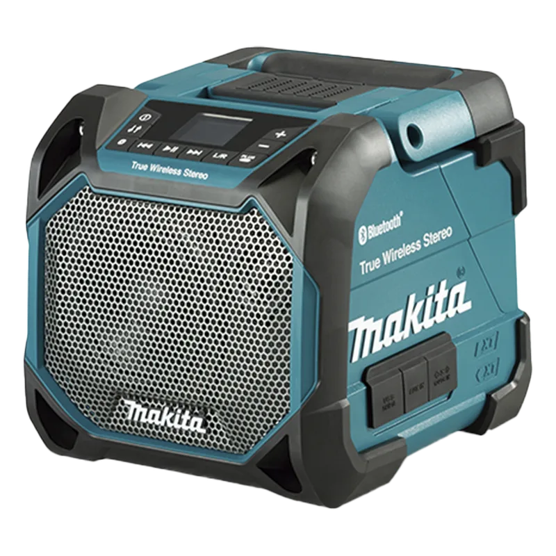 Bocina y Reproductor de Música (12 o 18 Vcc) USB/BlueTooth con Pantalla LCD. MAKITA DMR-203