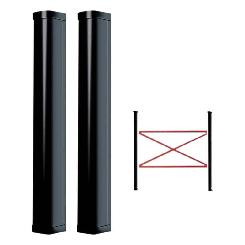 Detector Fotoeléctrico de 100 cm de Altura / Tipo Cortina para Detección Perimetral / Baterías de respaldo / Cobertura de 100 metros en exterior / Alimentación a 110/220VAC / 100 cm de Alto Politec SMA810