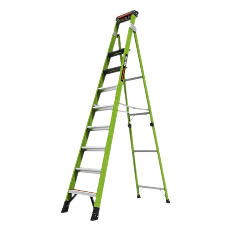 Escalera de 3.05 m Capacidad máxima de 170 Kg, inclinada, de fibra de vidrio con almohadilla de pared giratoria. Little Giant Ladder Systems SENTINEL10