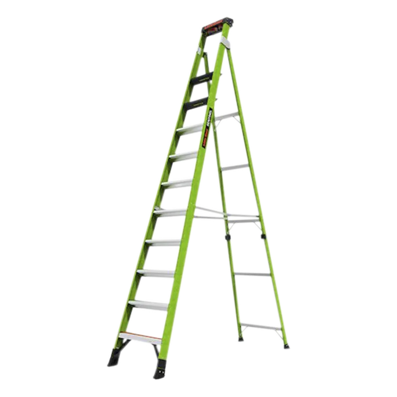Escalera de 3.65 m Capacidad máxima de 170 Kg, inclinada, de fibra de vidrio con almohadilla de pared giratoria. Little Giant Ladder Systems SENTINEL12
