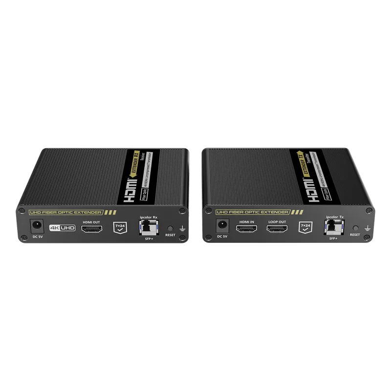 Kit Extensor HDMI por FIBRA ÓPTICA 10G a 40 Km | Resolución 4K@60Hz | Monomodo (SMF) | IPCOLOR PIXEL | Cero Latencia | Sin Comprimir | S/PDIF / ARC / RS-232 | Salida Loop | Transceptores Ópticos (GBIC) Incluidos | IR bidireccional. EPCOM TITANIUM TT993