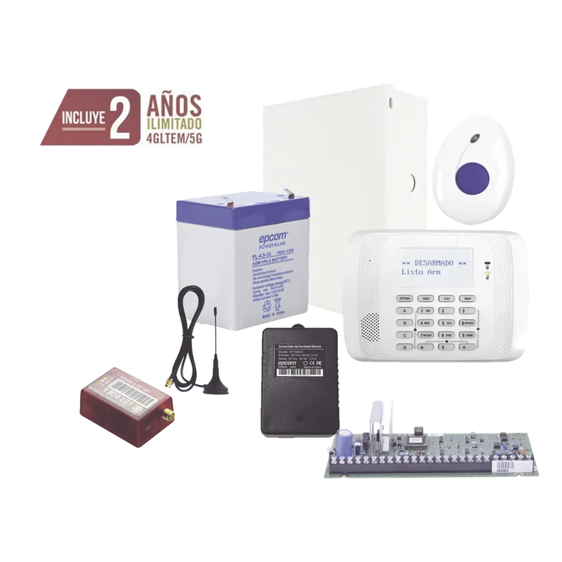 Kit de alarma con panel de seguridad, comunicador celular 4G LTE-M multimarca y botón de pánico con detección de caídas HONEYWELL HOME RESIDEO VISTA48-MN02-FALL