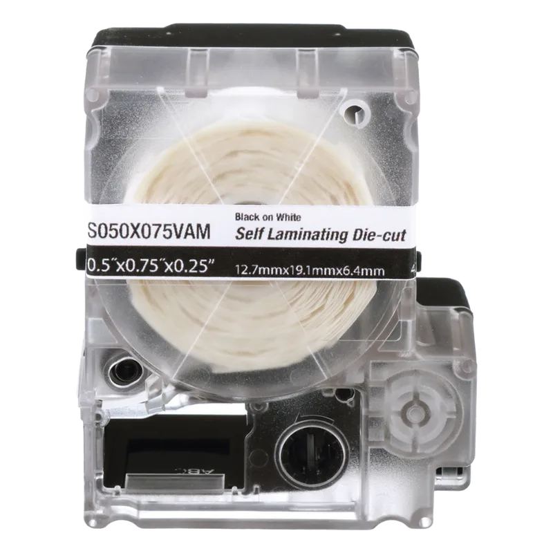 Casete de 300 Etiquetas Autolaminadas de 19.1 x 25.4 mm (0.75 x 1 Pulgadas), para Cables de 2 a 4 mm (0.08 a 0.16 Pulgadas) de Diámetro, Área de Impresión Color Blanco PANDUIT S100X075VAM