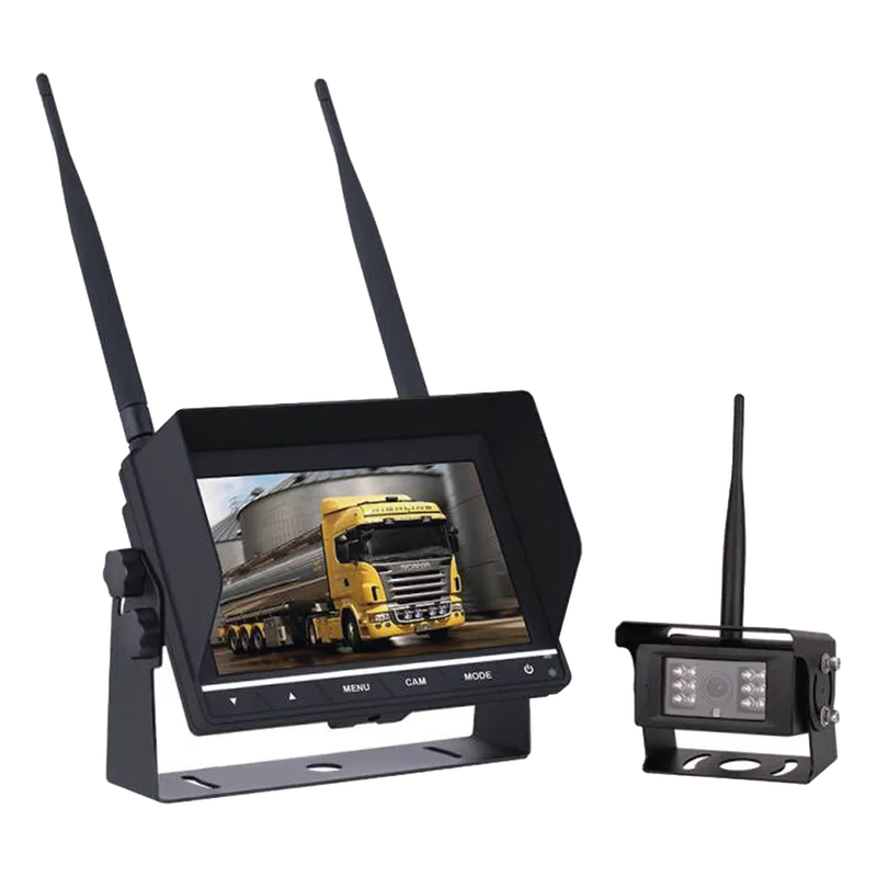 Sistema Profesional Inalámbrico de Cámara de Reversa Infrarroja y Monitor de 7" para Vehículos de Trabajo y Montacargas EPCOM EP745J