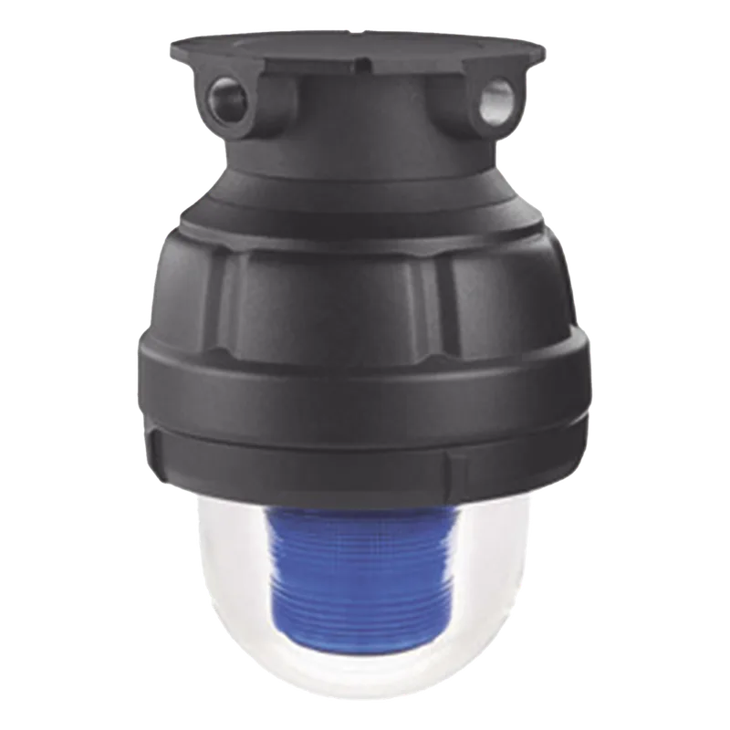 Luz de advertencia LED a prueba de explosión adecuado para su uso en Clase I, Div. I, Grupos C y D; Clase I, Div. 2, Grupos A, B, C y D; Clase II, Div. 1, Grupos E, F y G; Clase III, color Azul, 24 VCD FEDERAL SIGNAL INDUSTRIAL 27XL-024-B-MOD