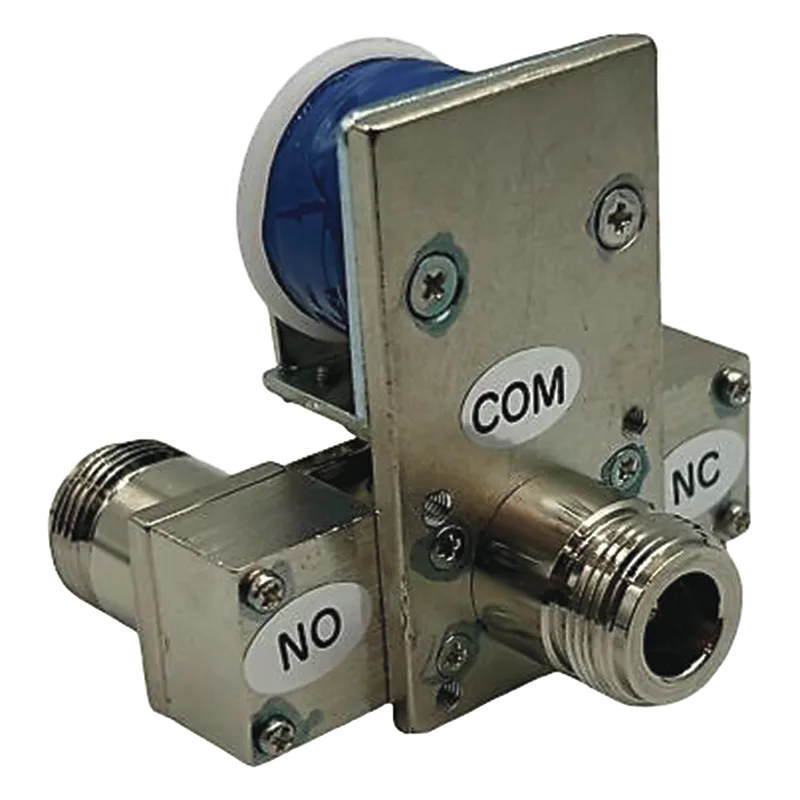 Relevador Coaxial para Antena SPDT, 10-14 Vcc (12 Vcc Nom.), 160 mA, 250 Watt a 1 GHz. CX-520D