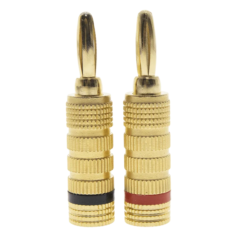 Kit Conector Banana Tipo Tornillo para Bocinas | Instalaciones Profesionales de Audio | Chapado en Oro | Color Negro + Rojo (2 Piezas) EPCOM PROAUDIO EP-BSC-KIT