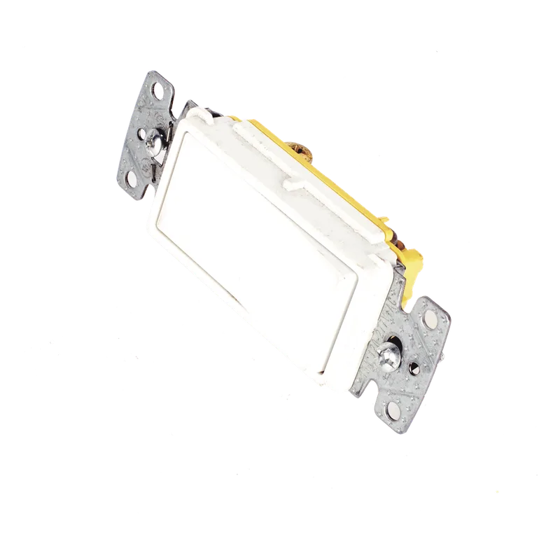 Interruptor Unipolar Residencial 15 A 120-277 V, Cableado Lateral y Trasero, Color Blanco. HUBBELL HUB-RSD-115W