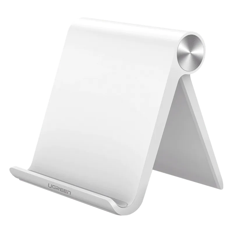 Soporte de Escritorio para Tablet / Ajustable de 0° a 100° / Goma Antiarañazos / Antideslizante / Amplia Compatibilidad con dispositivos de 4'' a 13'' / Plegable / ABS / Color Blanco UGREEN 30485