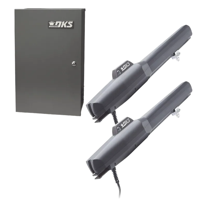 Kit de Operadores Abatibles 6006 de Doorking / Para Puertas de Hasta 5.5 Metros / Soporta Respaldo de Baterias DKS DOORKING KIT-6006-DKS