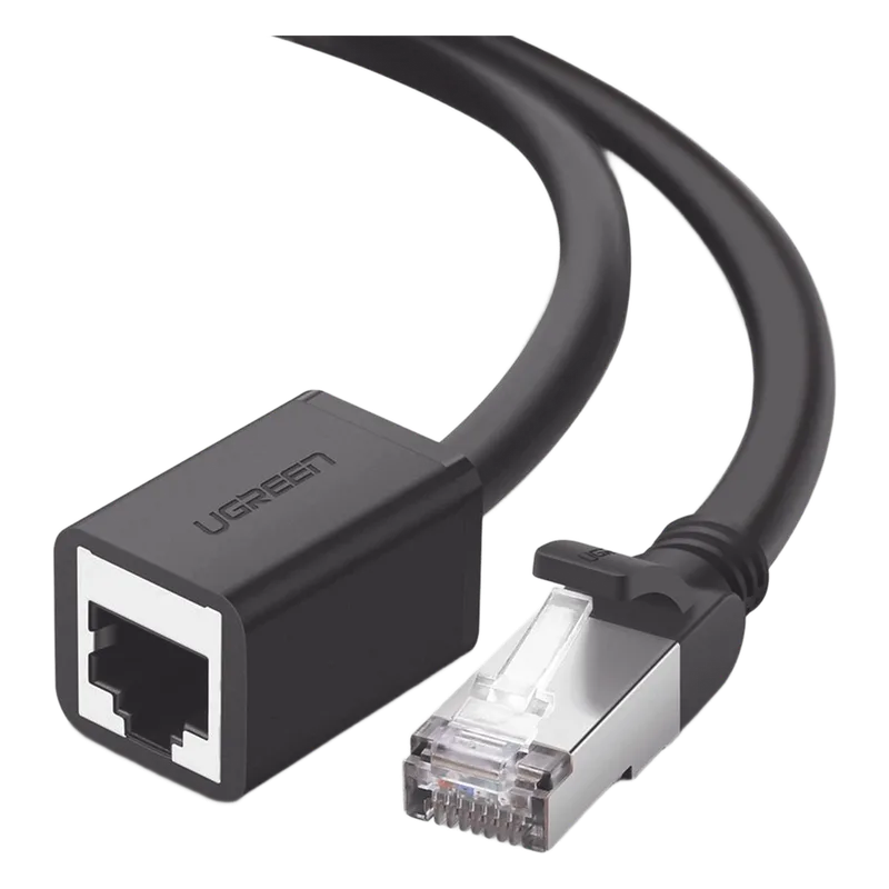 Cable de Extensión Cat6 RJ45 F/UTP / Macho a Hembra / 2 Metros (6.56 Pies) / Método de Conexión 568B / Velocidad de Transmisión 1000Mbps / Ancho de Banda del Canal 250MHz / Caja de Cobre / Negro UGREEN 11281