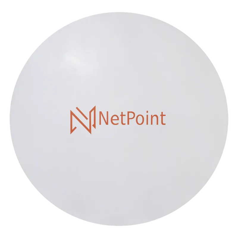 Antena de parabola profunda, blindada, con supresión al ruido de 2 ft, 4.9-6.4 GHz, Ganancia 30 dBi con SLANT de 45 ° y 90 °, ideal para hasta 30 km, Conectores N-hembra, montaje con alineación milimétrica. NetPoint NPX1GEN3