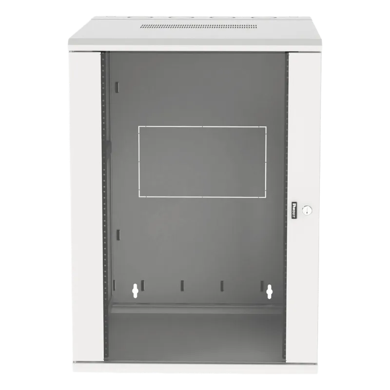 Gabinete PanZone de Montaje en Pared, de 19in, Puerta con Ventana de Seguridad, 18 UR, 762mm de Profundidad, Color Blanco PANDUIT PZWMC1830WH