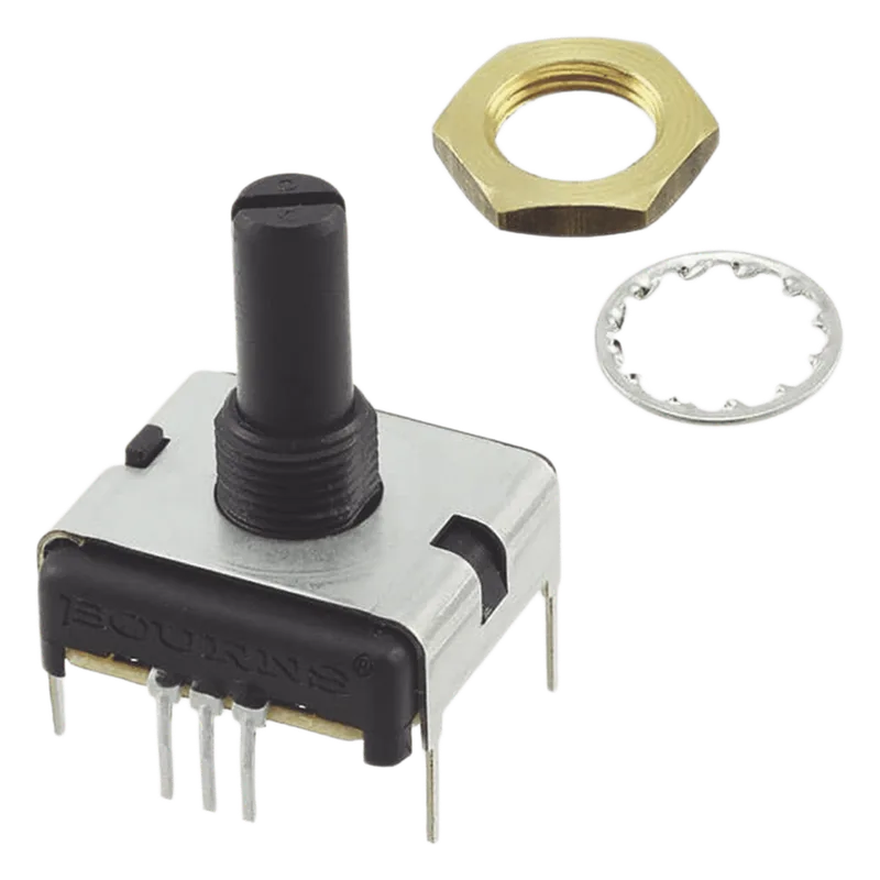 Potenciómetro Cuadrado 22 mm, 5k Ohm, 3/4 Watt, 1 Vuelta / Montaje en Panel del Monitor de Servicio COM-3 (PCW1J-B24-KAB502L). 75K7846