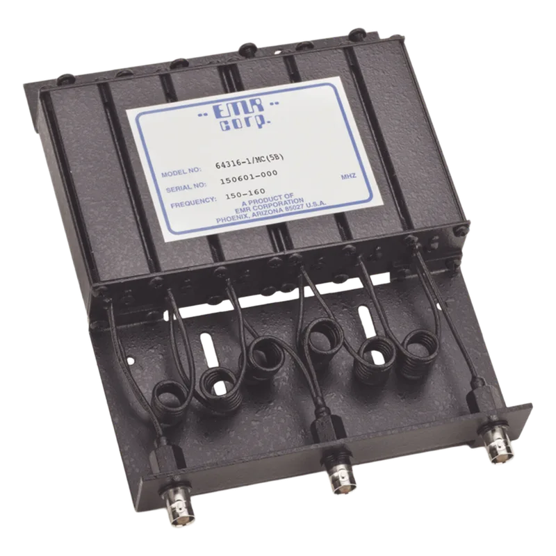 Duplexer Compacto de Rechazo de Banda, 150-160 MHz, 4.6 a 6 MHz Sep. Tx-Rx, 50 Watt, BNC Hembra. EMR CORPORATION 64316-1/MC(5B)