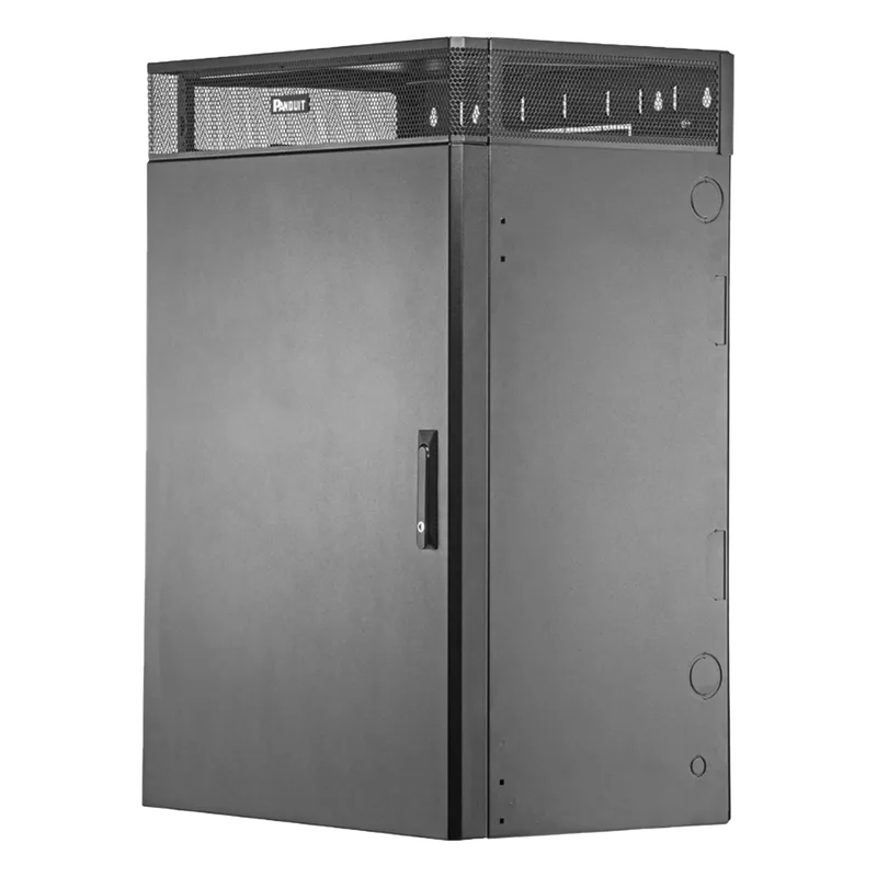 Gabinete de Montaje en Pared TrueEdge™, Con 9 UR para Equipo Activo y 9 UR para Paneles de Parcheo, Fabricado en Acero, Color Negro PANDUIT WME9BL