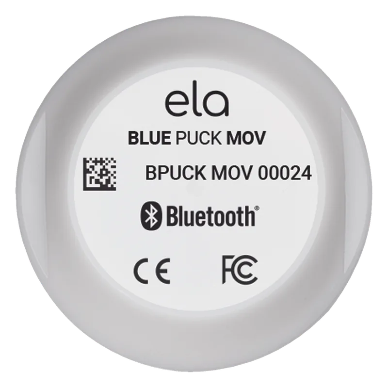 Sensor BLE de Movimiento y Vibración BLUEPUCK MOV — IP68, Acelerómetro 3 Ejes, Alcance 500m, Compatible Teltonika/Ruptela/TopFly ELA Innovation BLUEPUCKMOV