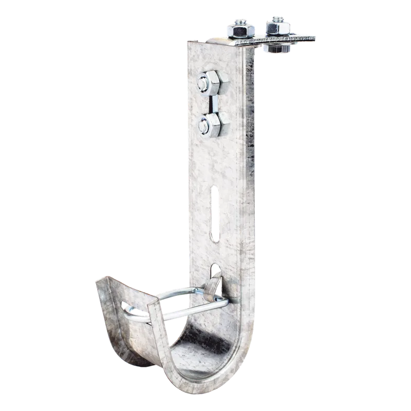 Soporte (Gancho) tipo J-Hook, hasta 14 cables Cat6, ideal para soportar cableado en los espacios de manipulación al aire, Para instalación en interior CHAROFIL CH-J38-EZ