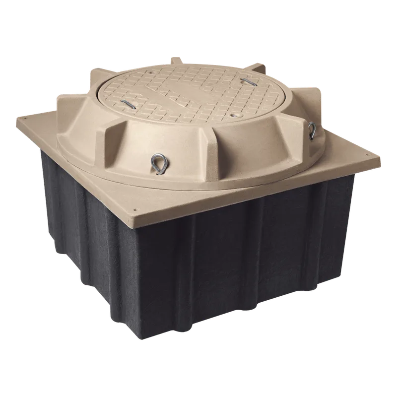 Registro Mini Manhole con Tapa de Concreto Polimérico 1.22 Metros x 1.22 Metros x 0.61 Metros (4 Pies x 4 Pies x 2 Pies), Resistencia 20 Toneladas, Uso Vehicular Pesado LINKEDPRO BY EPCOM LP-MMH-4X4X2