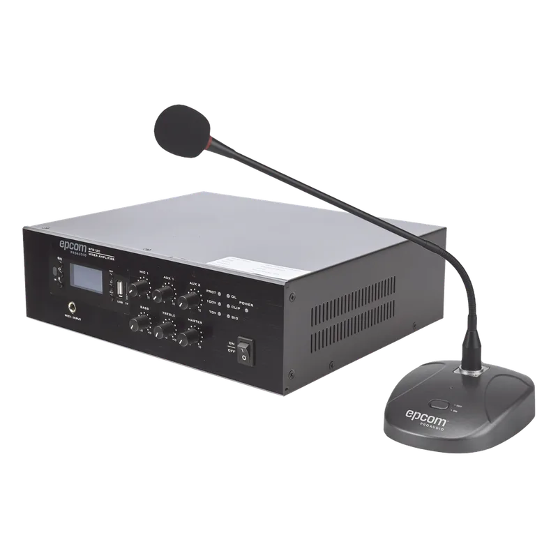 KIT de Amplificador de 120W Modelo SFB120 | más Micrófono de Escritorio Modelo SF621A EPCOM PROAUDIO SFB120/MIC