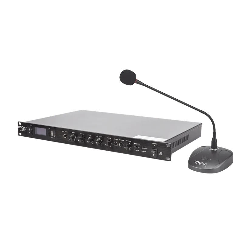 KIT de Amplificador de 120W Modelo SF120DTB | más Micrófono de Escritorio Modelo SF621A EPCOM PROAUDIO SF120DTB/MIC