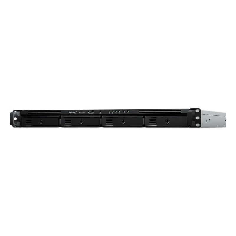NAS RackStation RS822RP+ | 4 Bahías | 1U | AMD Ryzen V1500B | 32 GB DDR4 ECC | 4 Puertos 1GbE | Expansión PCIe | Compatibilidad con RAID | Caché SSD | Unidades de Energía Redundantes. SYNOLOGY