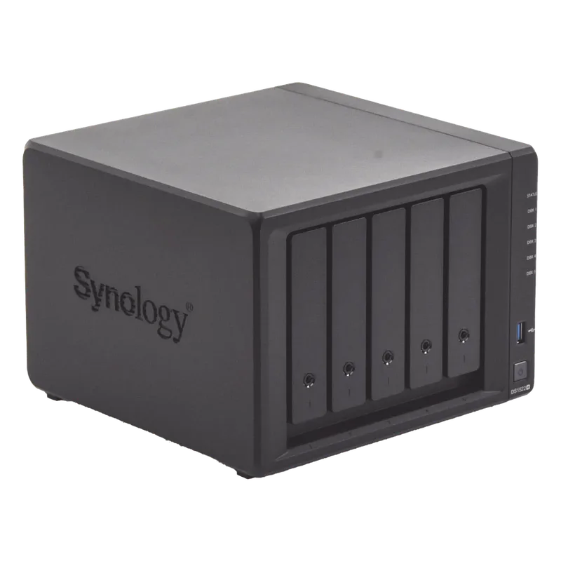 Servidor NAS de 5 Bahías (Expandible a 15 Bahías) / Hasta 270 TB / 8 GB RAM / Servicio Nube Gratis (P2P) / Administración Remota y Respaldo Programado SYNOLOGY DS1522PLUS