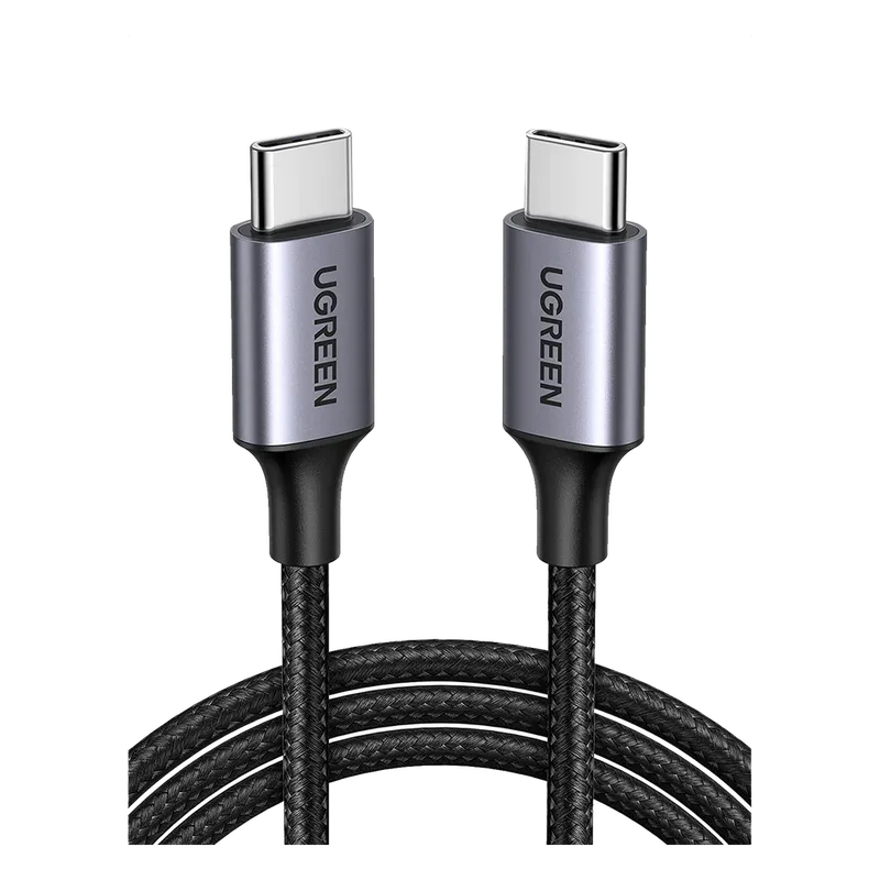 Cable USB-C a USB-C | 2 Metros (6.56 Pies) | Transferencia de Datos de 480 Mbps | Carga Rápida de Hasta 60W | QC 4.0/3.0/2.0 | PD3.0 | FPC | AFC | Protección Integrada | Caja de Aluminio | Nylon Trenzado | Color Negro UGREEN 50152