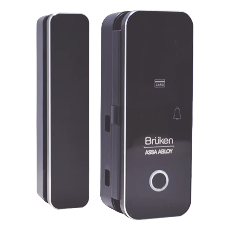 Cerrojo Electrónico con Lector de Huella / Tarjeta para Puerta de Vidrio BRUKEN ASSA ABLOY BRK3553