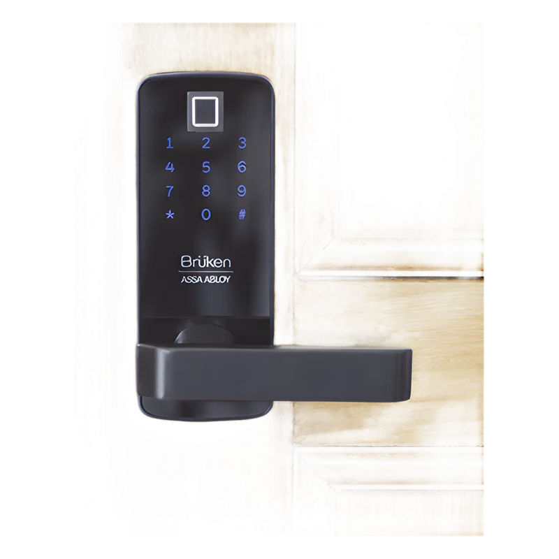Cerrojo Electrónico con Manija para Puerta de Madera/ Huella/ Contraseña/ Tarjeta BRUKEN ASSA ABLOY BRK3551B